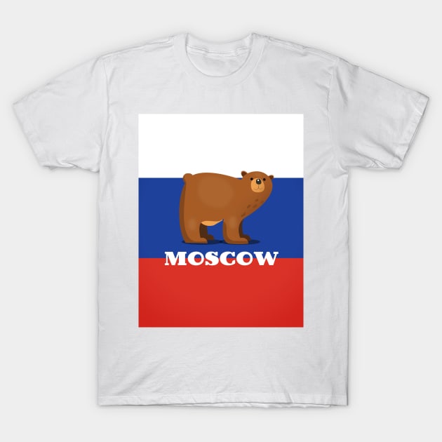 Cute Cartoon moscow Bear T-Shirt by nickemporium1